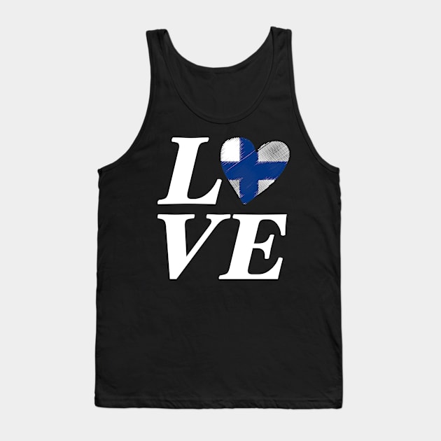 Finland Love Heart Suomi Helsinki Flag Gift Idea Tank Top by JeZeDe